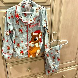 Adorable RUDOLPH THE ❤️red nose Reindeer flannel pjs